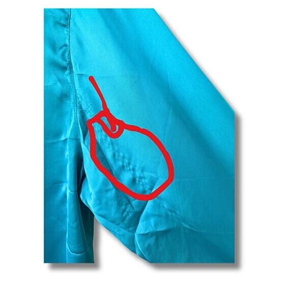 Appraisal Women Button Down Blouse Turquoise Size L with Front Pockets - Picture 7 of 13